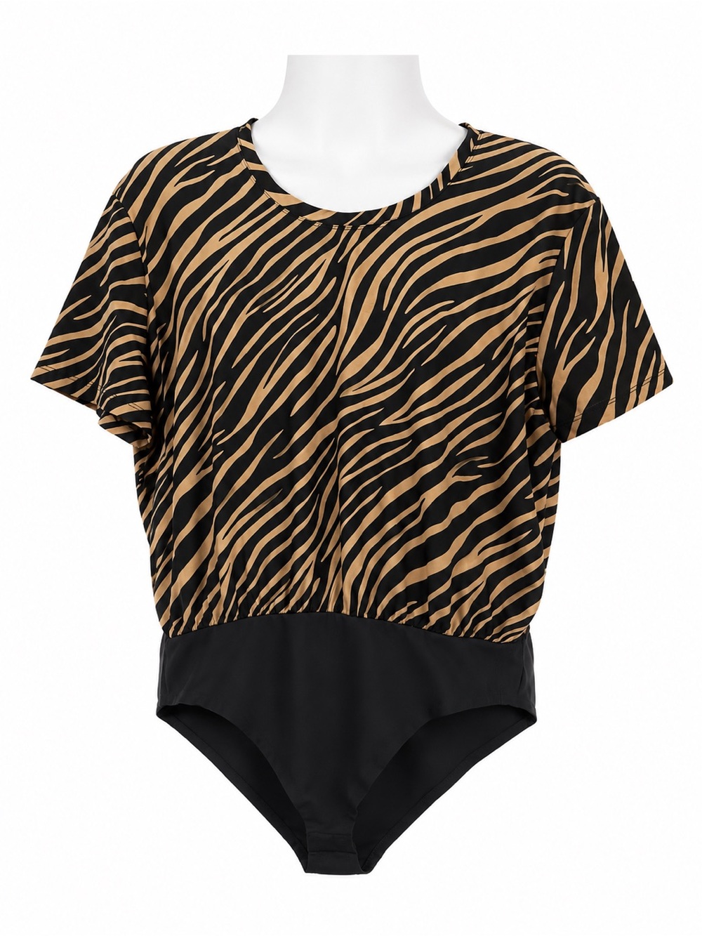 Size L Smash + Tess Women’s The T Bodysuit Teresa‎ Tiger Print Black Tan